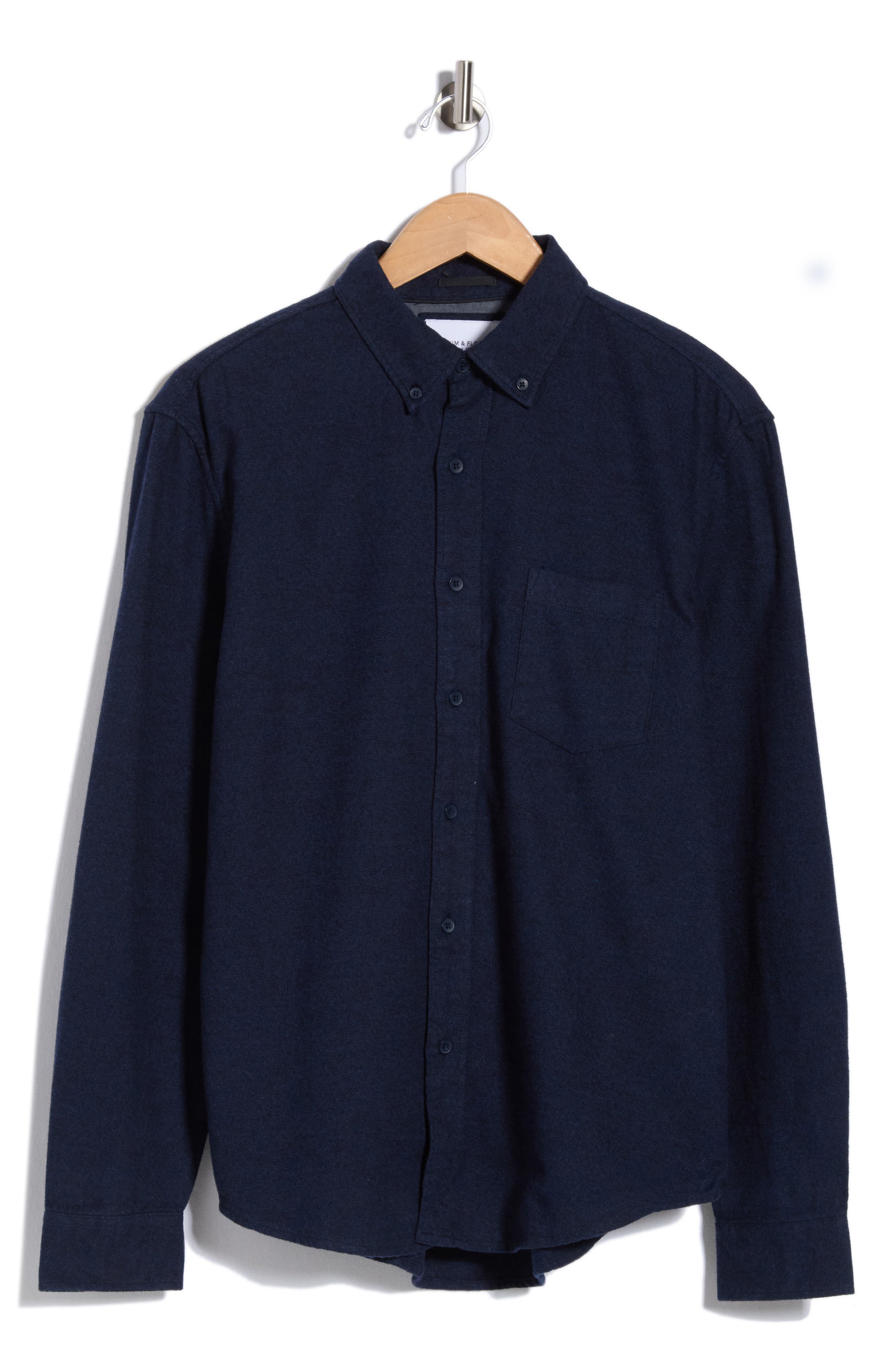 Cotton Flannel Button-Up Shirt