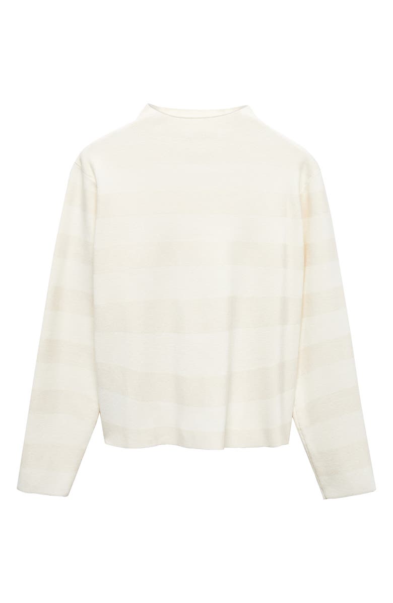 MANGO Stripe Mock Neck Sweater, Alternate, color,