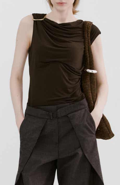 Metal Detail Asymmetric Top