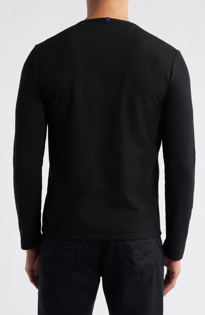 W.R.K Lucerine White Waffle Cotton & Modal Henley, Alternate, color, Black