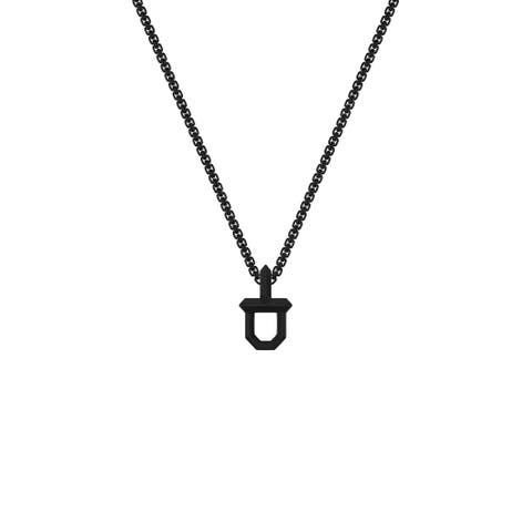 Black Rutheniun Over Sterling Silver Shield Pendant, 22"