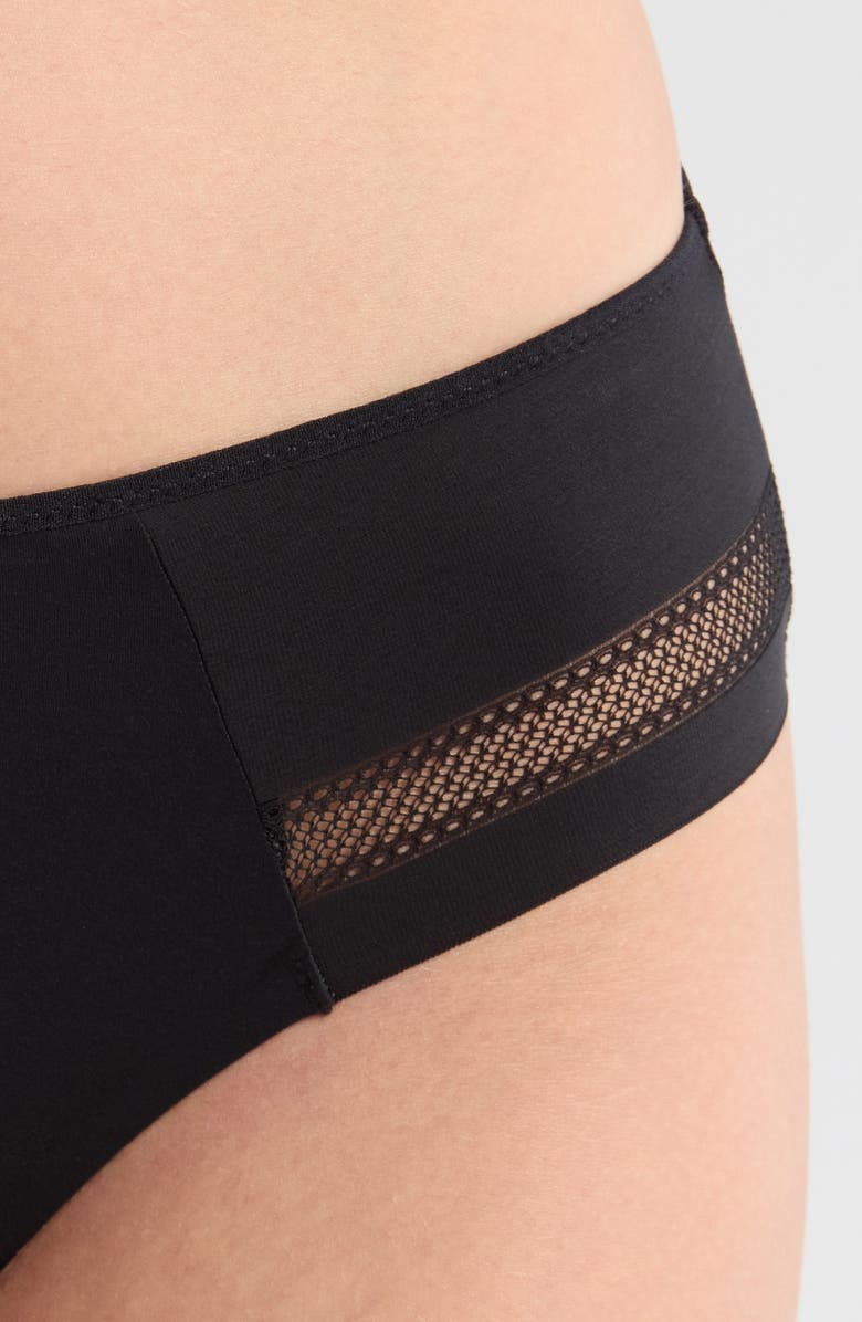 Chantelle Lingerie Easy Bliss Mid Rise Bikini Briefs, Alternate, color, Black