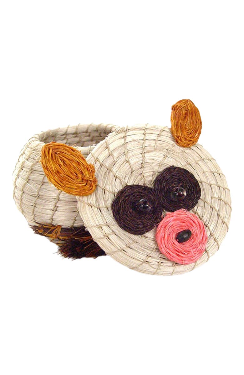 Mbare Animal Lidded Basket, Alternate, color, Bush Baby