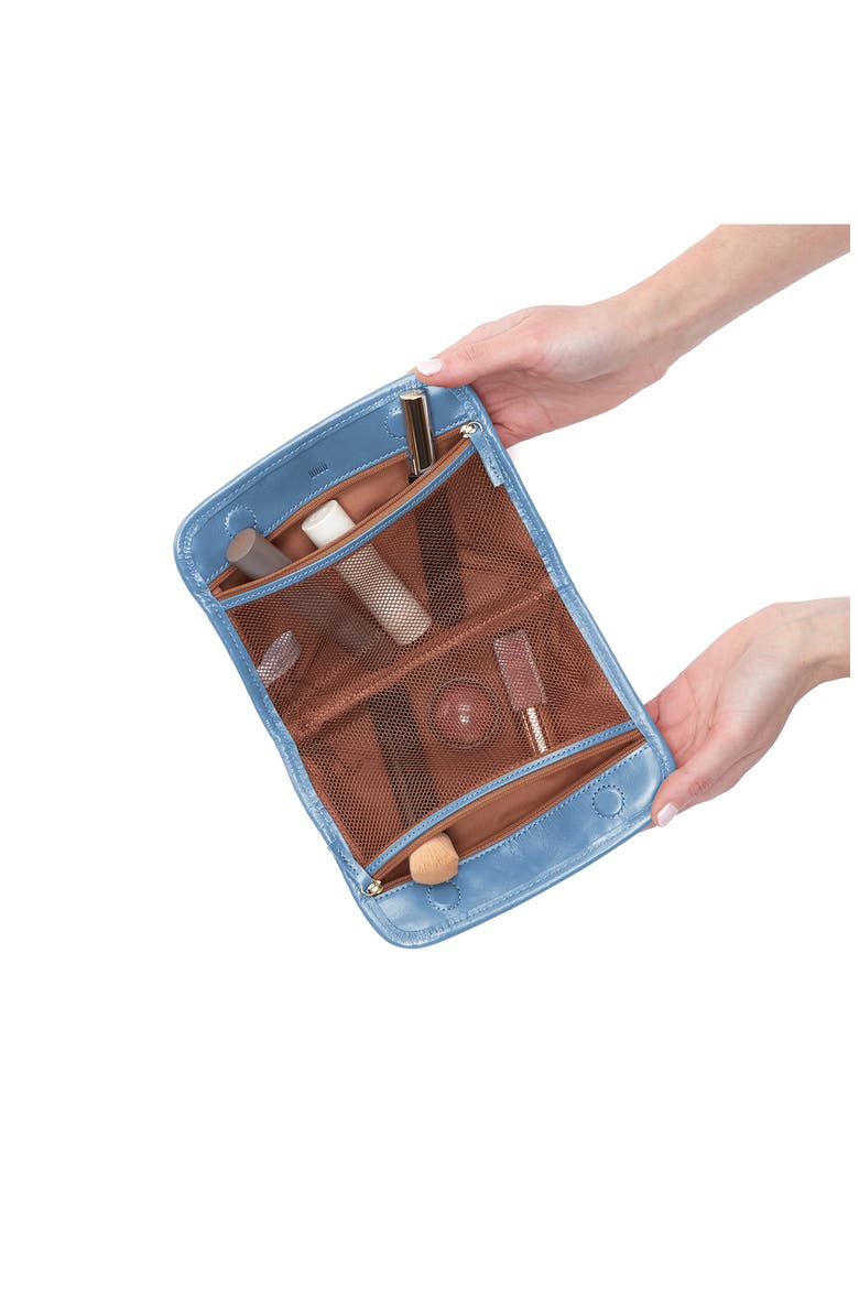 Beauty Leather Cosmetics Case, Alternate, color, FADED DENIM