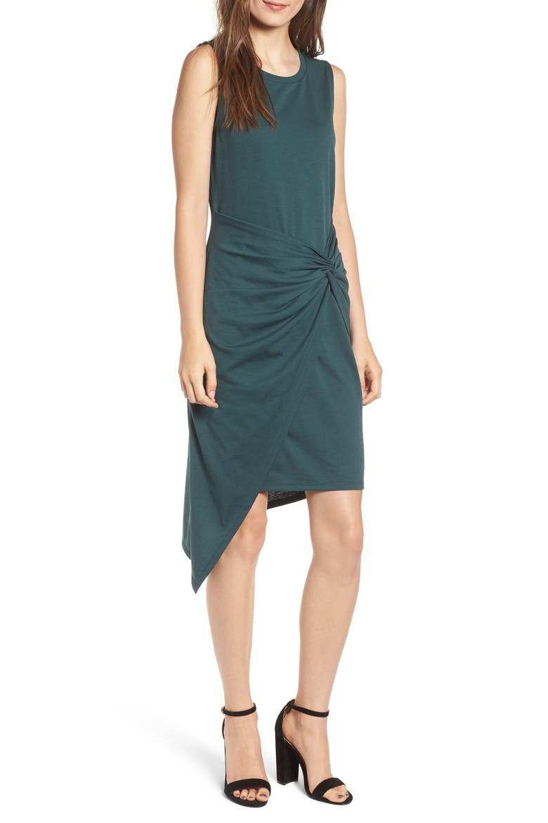 Twist Front Dress, Main, color, GREEN GABLES