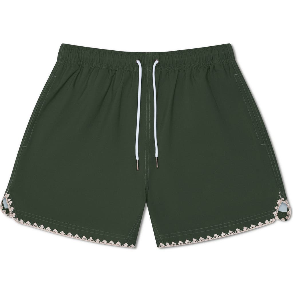 Shop Mavrans Stitch Waterproof Swim Trunks In Green