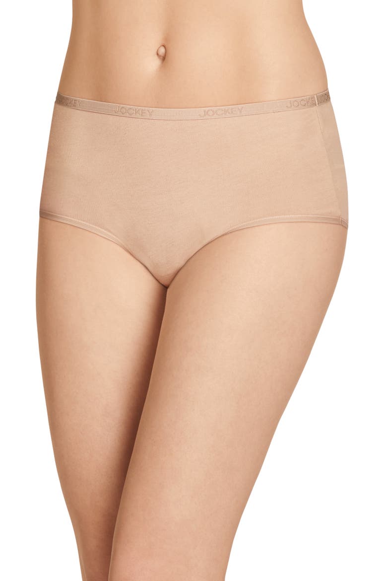 Womens Organic Cotton Stretch Modern Brief - 3 Pack, Alternate, color, Ivory/Light/Almond