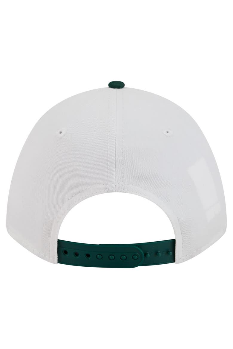 Men's New Era White/Green South Florida Bulls Arch Two-Tone Rope 9FORTY A-Frame M-Crown Adjustable Hat, Alternate, color, White