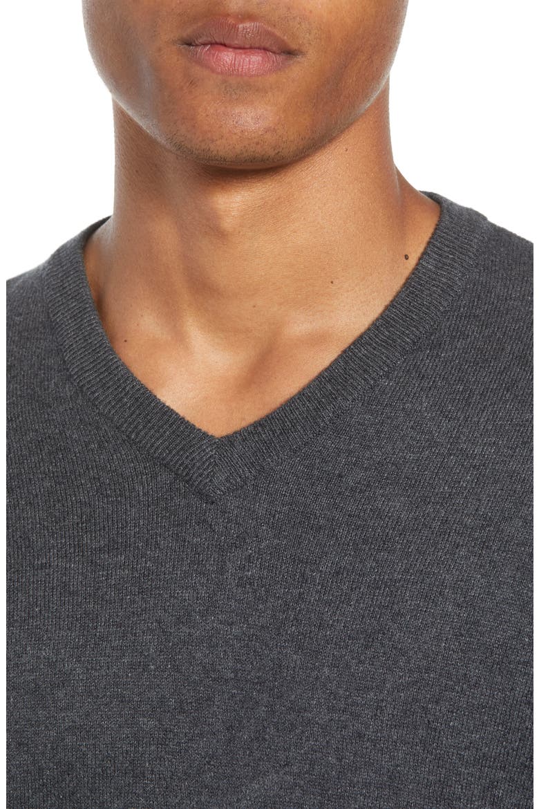 Tournament Regular Fit V-Neck Sweater, Alternate, color, HEATHER CHARCOAL