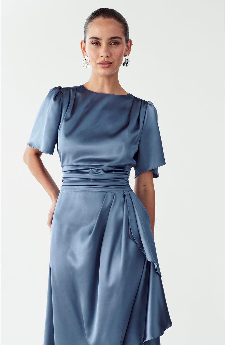 WILLA Narissa Midi Dress, Alternate, color, Steel Blue