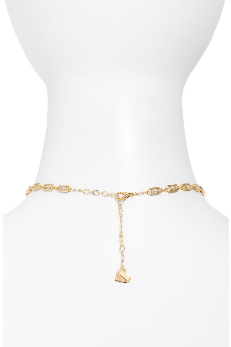 Rectangle Prism Choker Necklace, Alternate, color, CLEAR/ GOLD
