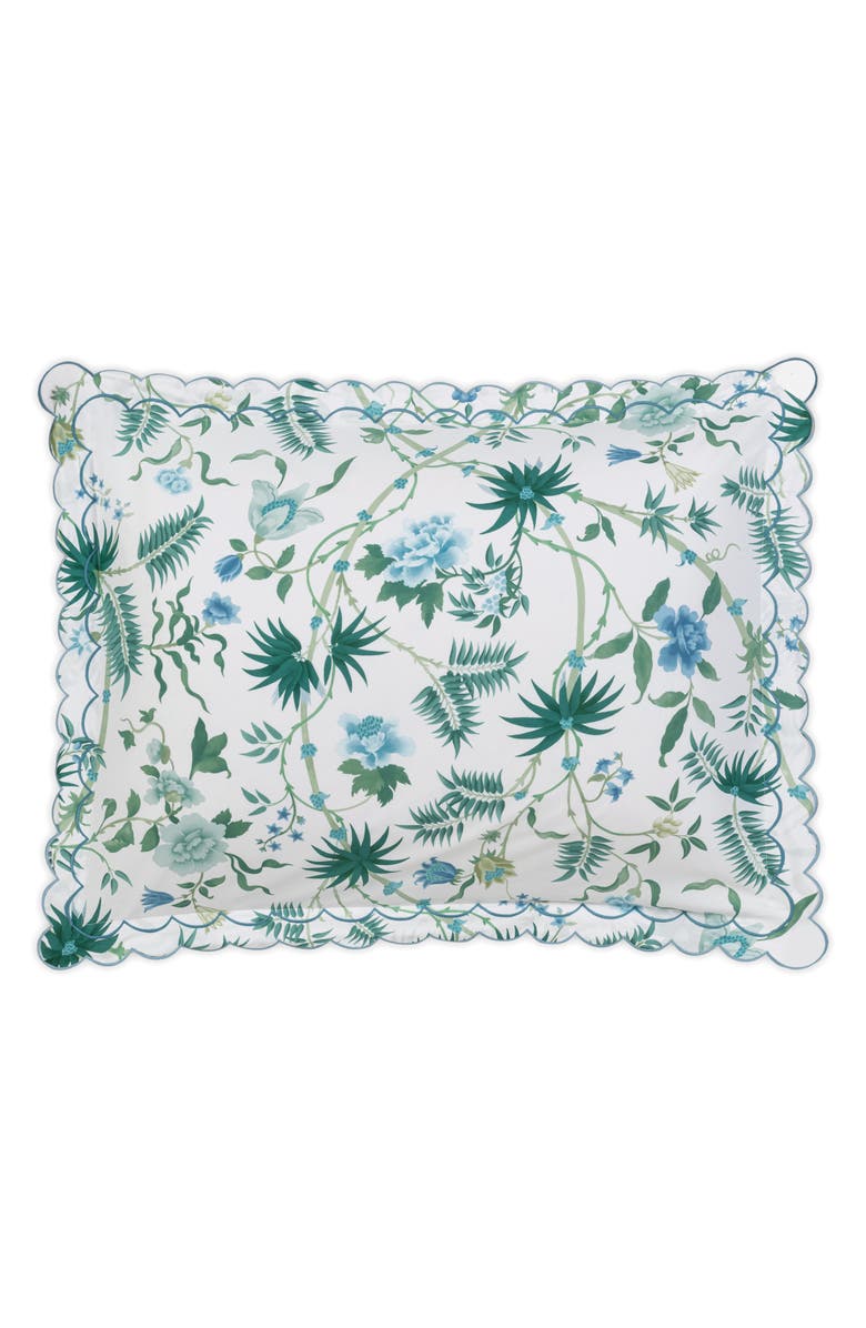 Matouk Palmyra Cotton Percale Sham, Alternate, color, Quilted Emerald