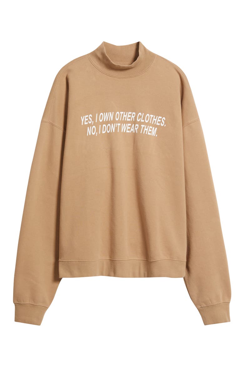 Own Other Clothes Mock Neck Sweatshirt, Alternate, color, CHAI LATTE