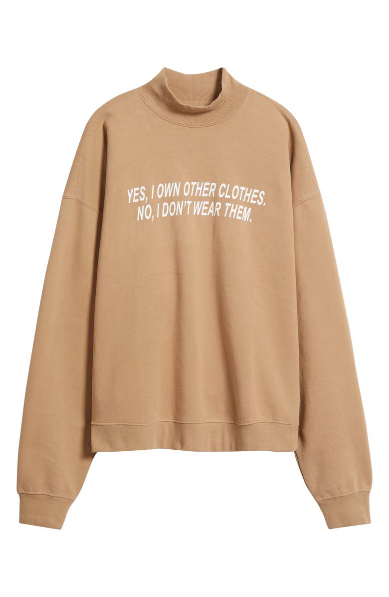 HAPPY CAMP3R Own Other Clothes Mock Neck Sweatshirt, Alternate, color, Chai Latte