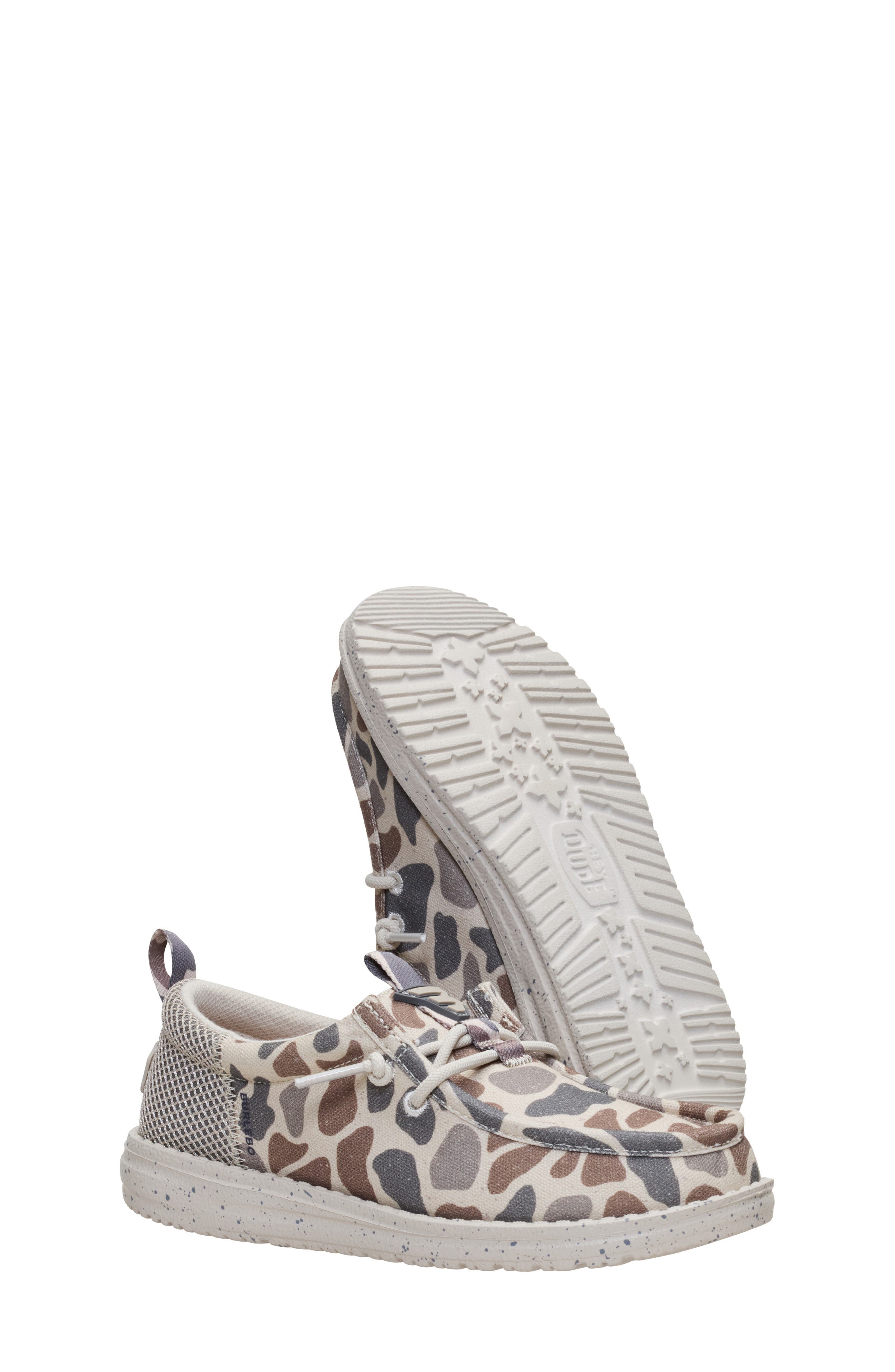 Hey Dude Kids' Wally Funk Burlebo Slip-On, Alternate, color, Taupe/ Camo