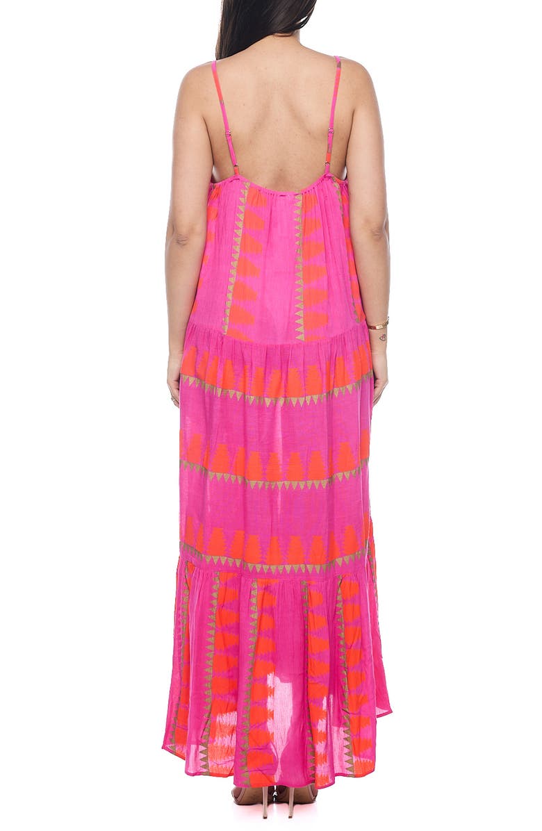 RANEES Button Half Placket Maxi Sundress, Alternate, color, Hot Pink