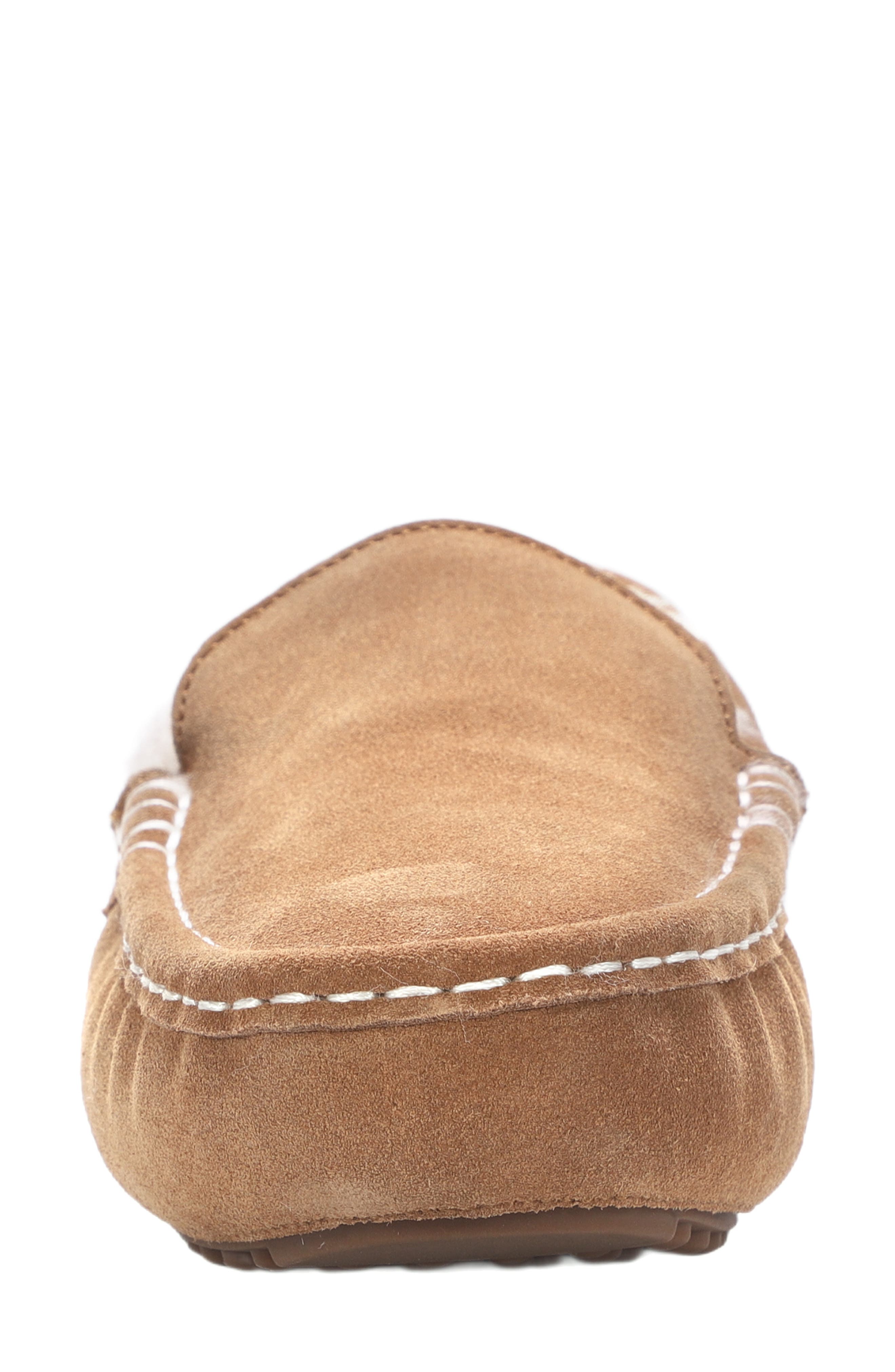 Mykos Suede Genuine Shearling Lined Slipper, Alternate, color, Chestnut