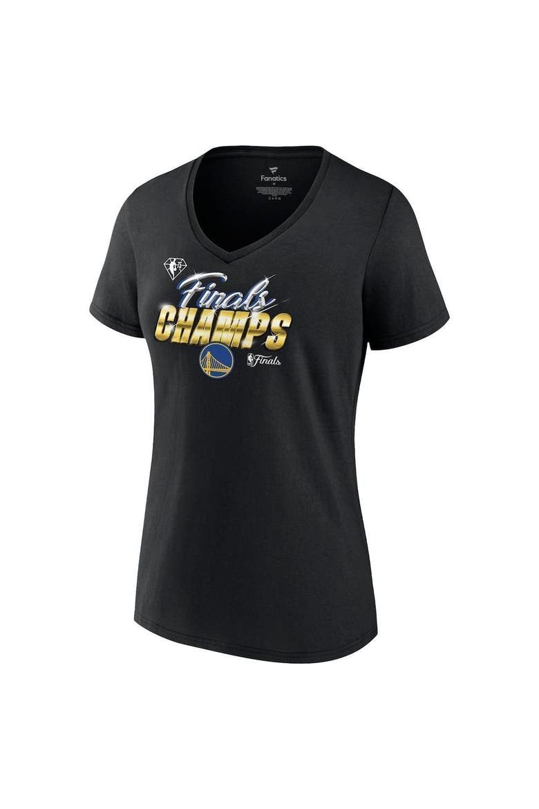 Women's Fanatics Branded Black Golden State Warriors 2022 NBA Finals Champions Forward Roster Signature V-Neck T-Shirt, Alternate, color, Black
