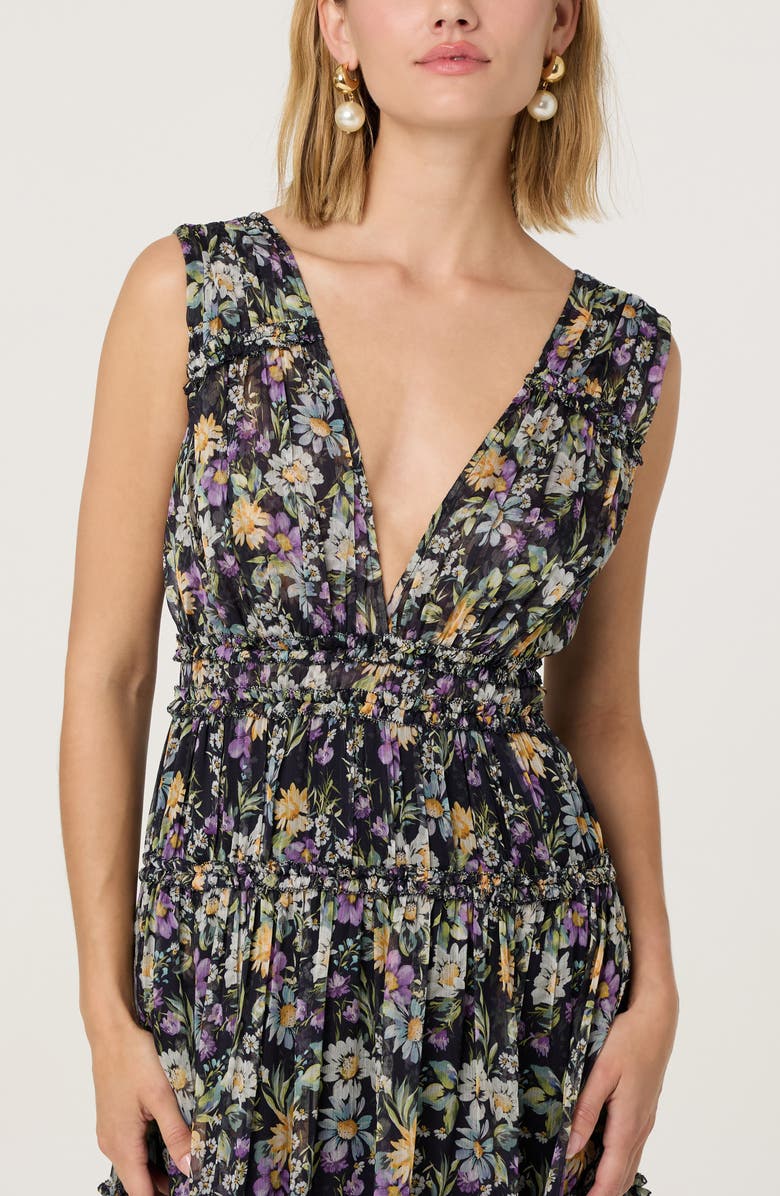 ASTR the Label Edessa Sleeveless Maxi Dress, Alternate, color, Black Floral