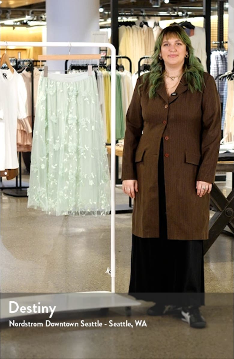 Audra Floral Appliqué Chiffon Maxi Skirt, sales video thumbnail