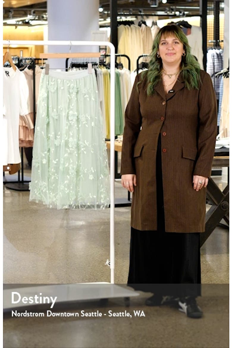 Audra Floral Appliqué Chiffon Maxi Skirt video