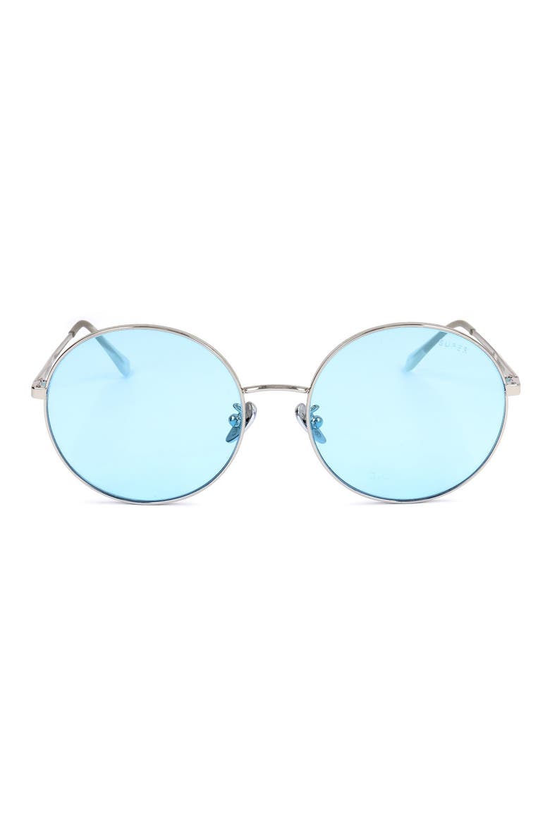 62mm Round Sunglasses, Main, color, BLUE