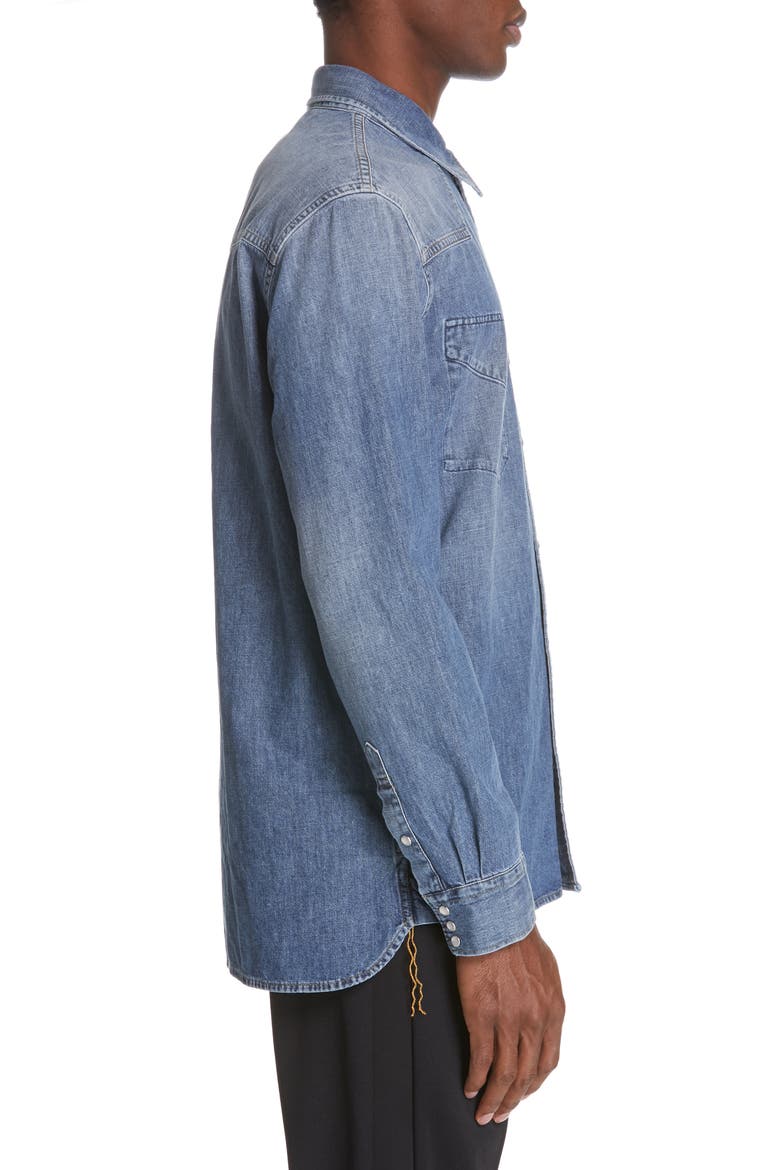 Denim Sport Shirt, Alternate, color, INDIGO