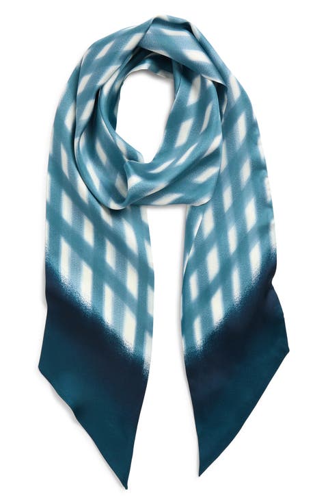 Floral Print Silk Skinny Scarf