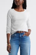 Caslon® Long Sleeve Slub Crewneck T-Shirt