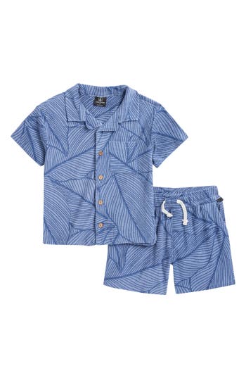 Volcom Kids' Terry Shirt & Shorts Set In Blue
