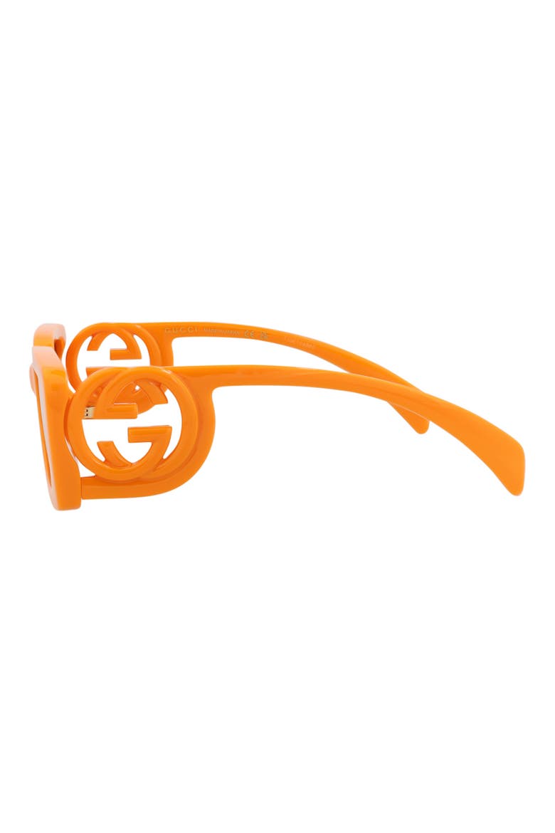 54mm Rectangle Sunglasses, Alternate, color, ORANGE ORANGE BROWN