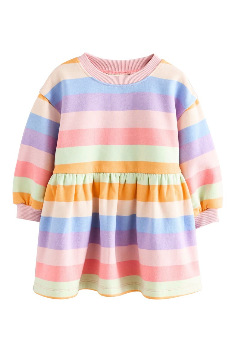 Kids' Stripe Long Sleeve Drop Waist Dress, Main, color, MULTI