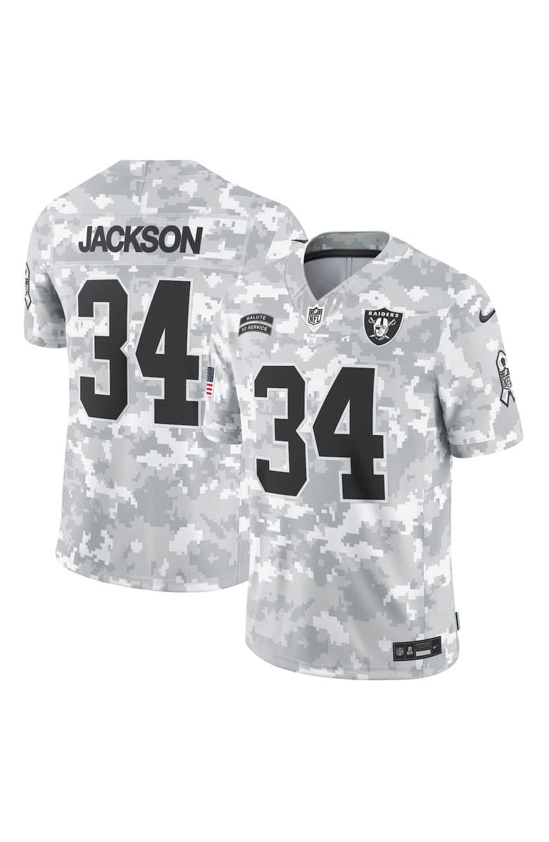 Nike Men's Nike Bo Jackson Arctic Camo Las Vegas Raiders 2024 Salute to Service Retired Player Limited Jersey, Main, color, 