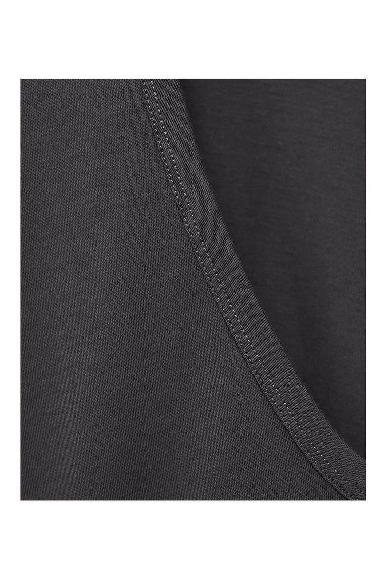 Long Sleeve Cotton V-Neck Pajama Top, Alternate, color, CHARCOAL