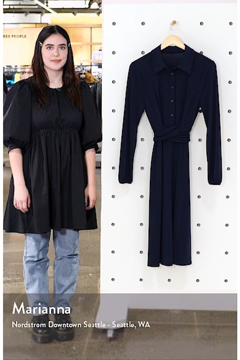 Sandrene Long Sleeve Jersey Shirtdress video