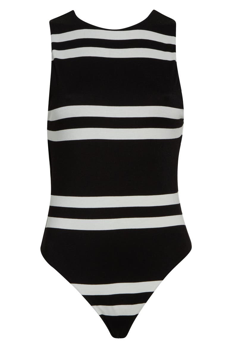 Rothy Stripe Bodysuit, Alternate, color, PADDLEBOARD STRIPE BLACK/ ECRU