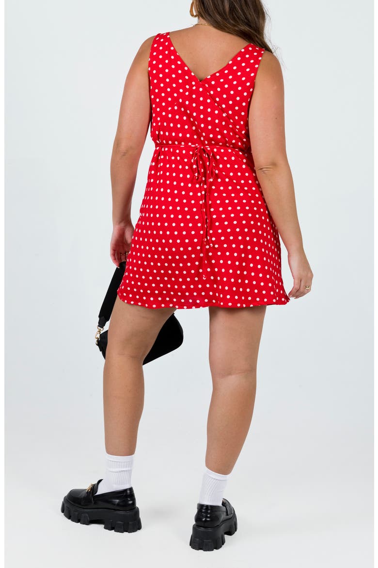 Nellie Dot Sleeveless Minidress, Alternate, color, RED POLKA DOT