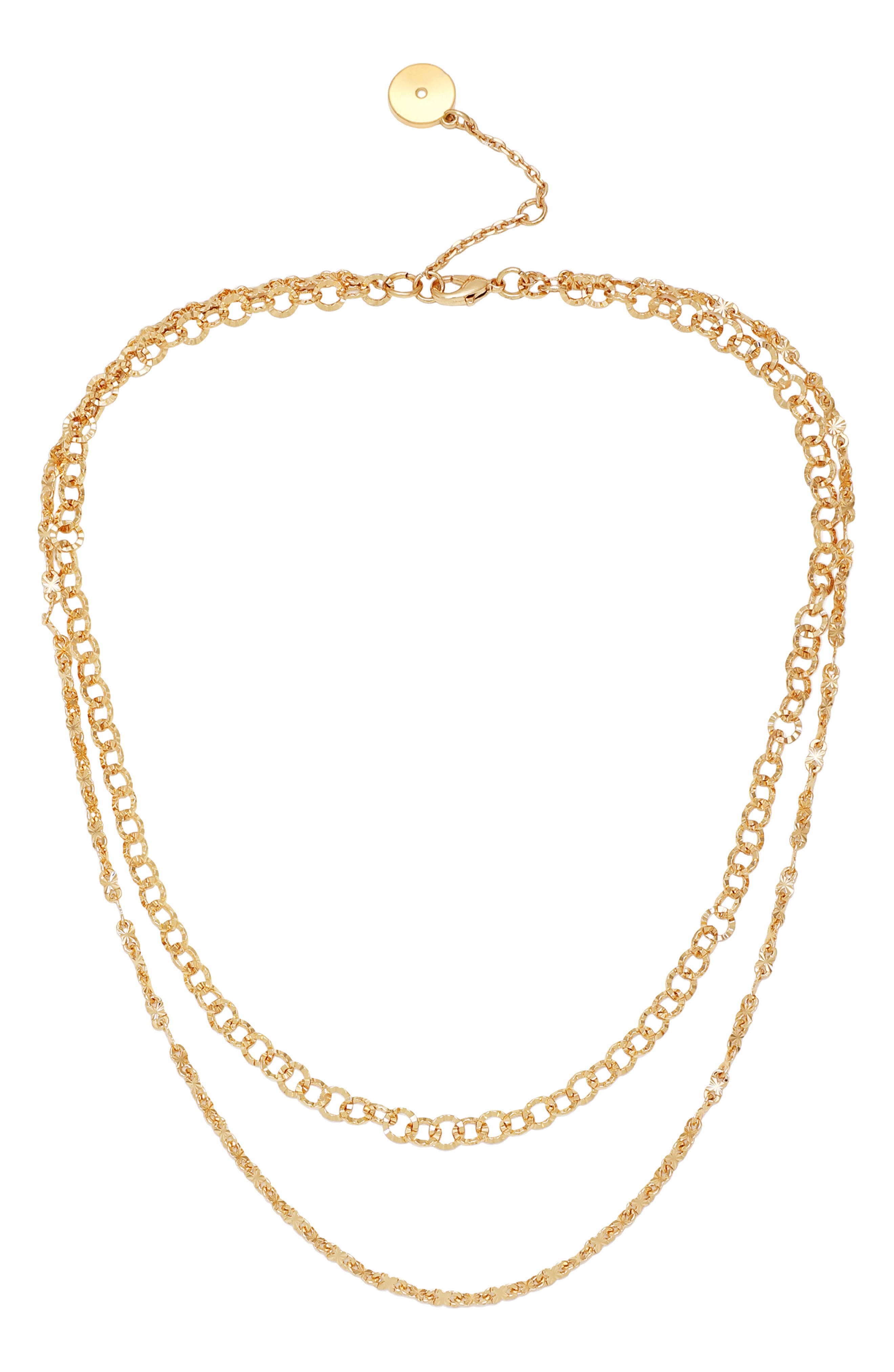 Layered Chain Pendant Necklace