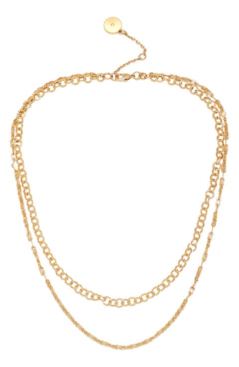 Layered Chain Pendant Necklace