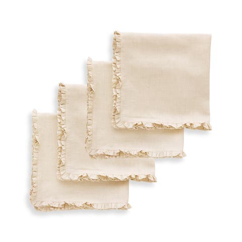 Linen Dinner Napkins - Juliette Ruffle, 20" x 20" Inch