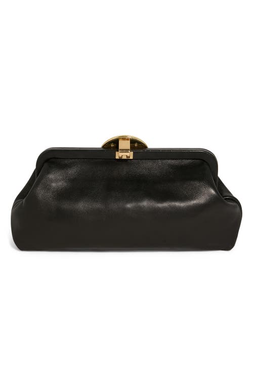 Aimee Kestenberg Full Circle Leather Frame Clutch In Black