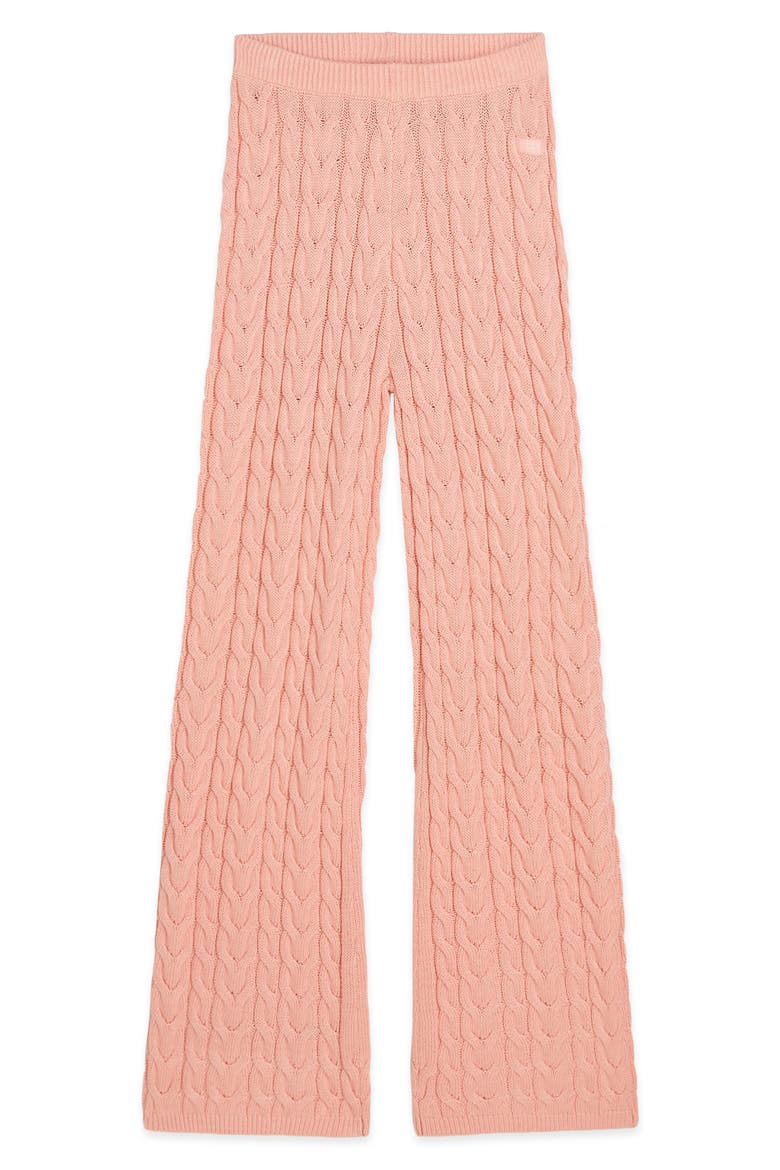 Kids' Cable Stitch Sweater Pants, Main, color, APRICOT BLUSH
