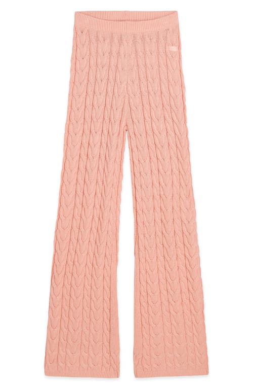 Scotch & Soda Kids' Cable Stitch Sweater Pants In Pink