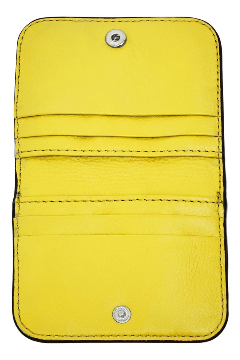 Pucker Up Leather Card Case, Alternate, color, SUNNY