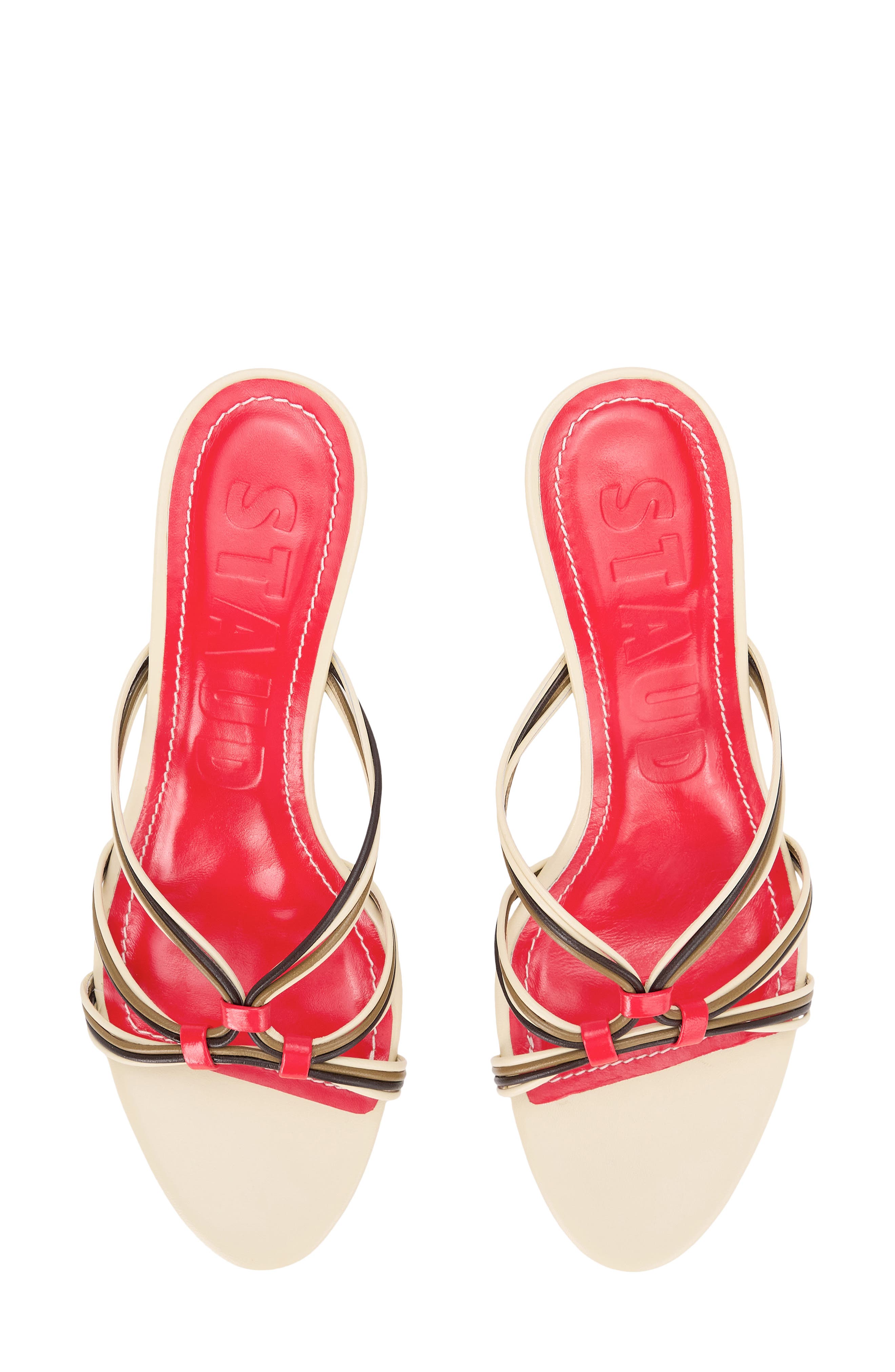 Carrie Strappy Slide Sandal, Alternate, color, CREAM/ RED ROSE