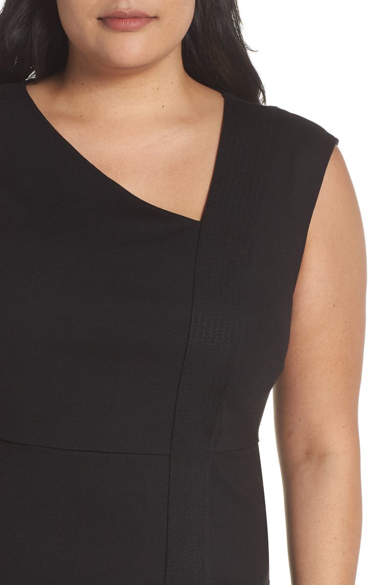 Sejour Asymmetrical Neck Sheath Dress, Alternate, color, 