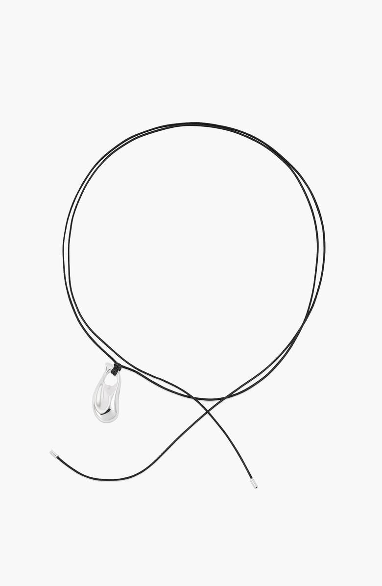 YOJ Perto Maxi Cord Necklace in Silver and Black, Main, color, Silver