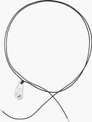 YOJ Perto Maxi Cord Necklace in Silver and Black