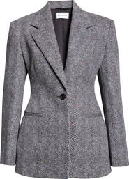 Givenchy Single Breasted Herringbone Blazer