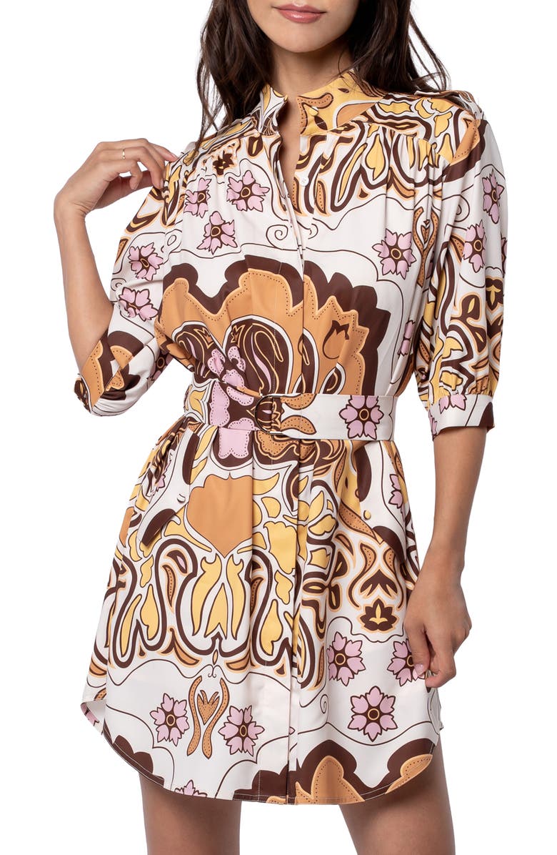 CIEBON Yori Floral Print Minidress, Alternate, color, 